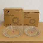 Deli Glassware 6 Pcs Thumb Design Deep Glass Plate Set – 7.5 Inch & 9 Inch
