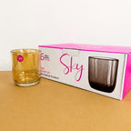 Sky Glassware 300ml Golden Plain Glass Set – For Water & Juice