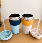 Imported Stainless 480ml Steel Travel Mug with Rubber Grip – Hot & Cold Drinks