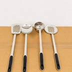 4 Pcs Stainless Steel Kitchen Utensil Set with Black Handles