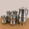 Stainless Steel Water Jug & Glass Set – 7 Pcs