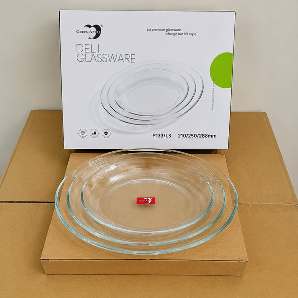 Deli Glassware 3 Pcs Oval Shape Glass Dish Set