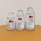 Deli Glassware 3 Pcs Airtight Glass Jar Set with Glass Lids