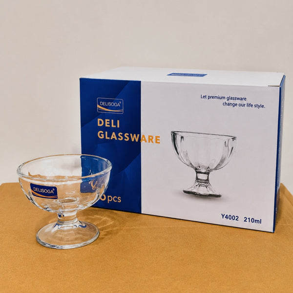 Delisoga Glassware 6 Pcs Ice Cream & Dessert Cup Set – 210ml
