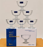 Delisoga Glassware 6 Pcs Ice Cream & Dessert Cup Set – 210ml