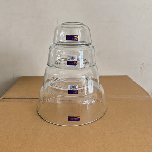 Delisoga Glassware 4 Sizes Glass Serving Bowls Set