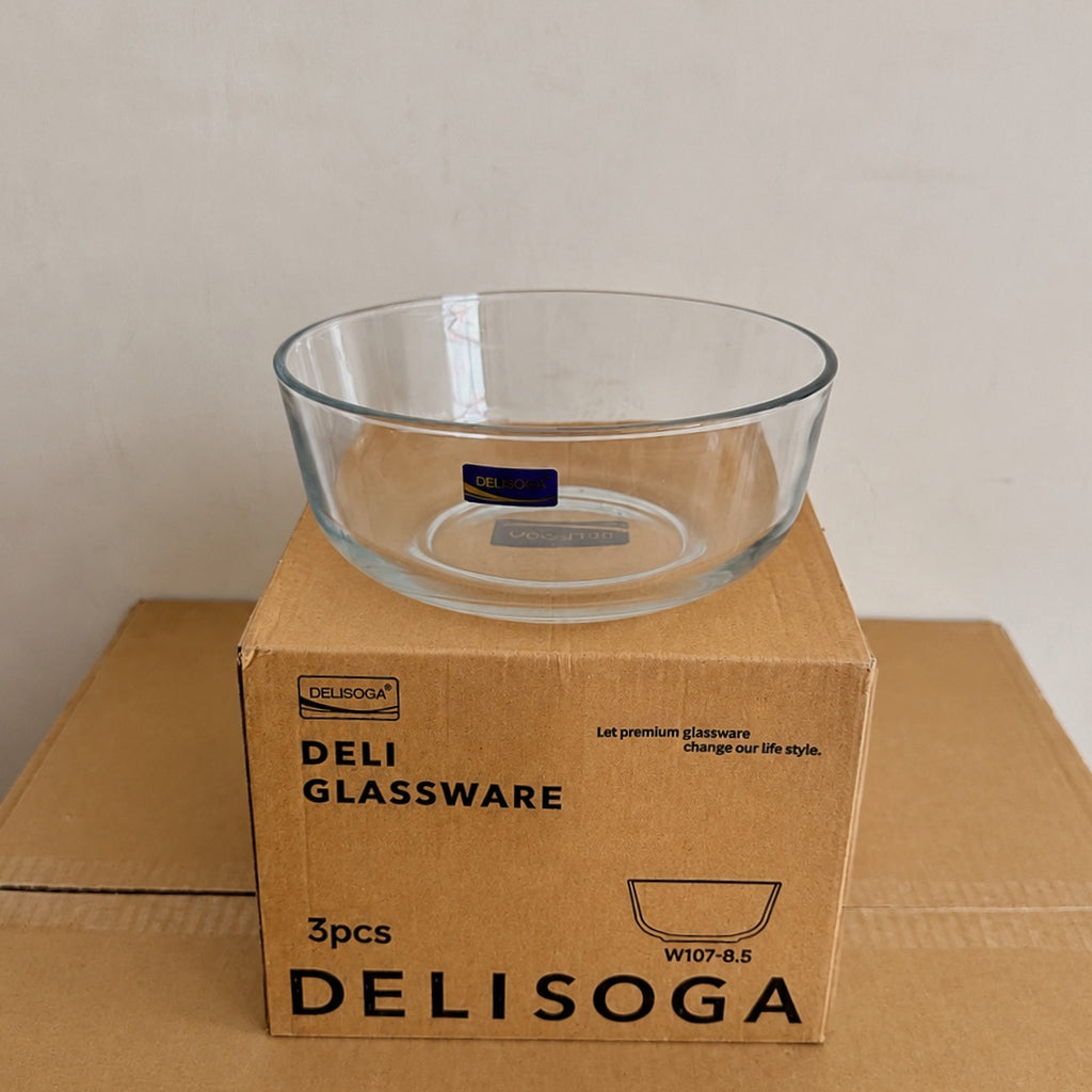 Delisoga Glassware 4 Sizes Glass Serving Bowls Set