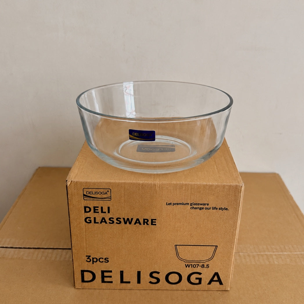 Delisoga Glassware 4 Sizes Glass Serving Bowls Set