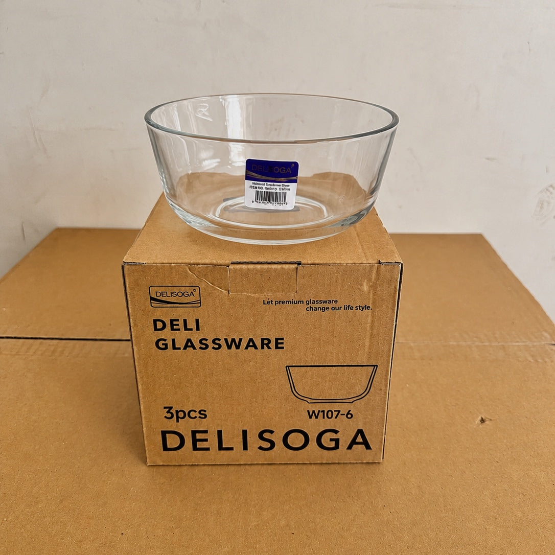 Delisoga Glassware 4 Sizes Glass Serving Bowls Set