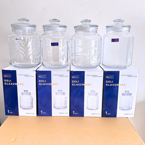 Delisoga Glassware 2.2L Glass Jar with Airtight Lid