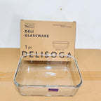 Delisoga Rectangle Shape 3 Pcs Glass Dish Set