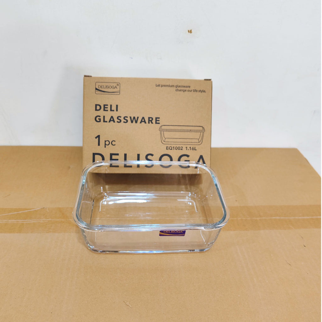 Delisoga Rectangle Shape 3 Pcs Glass Dish Set