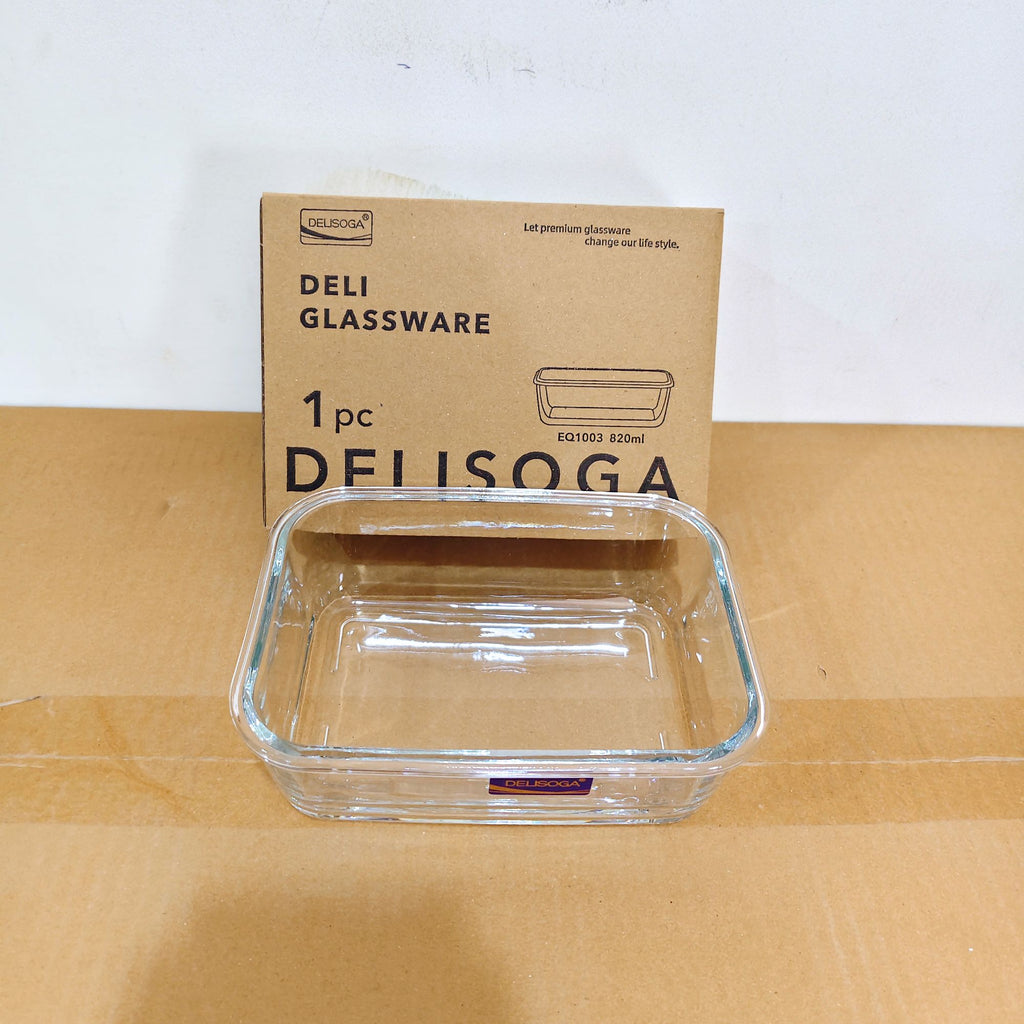 Delisoga Rectangle Shape 3 Pcs Glass Dish Set