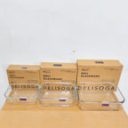 Delisoga Rectangle Shape 3 Pcs Glass Dish Set